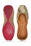 Buy_NR By Nidhi Rathi_Gold Handcrafted Juttis_at_Aza_Fashions