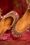 Buy_House Of Vian_Red Falak Embellished Juttis _at_Aza_Fashions