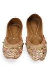 Shop_NR By Nidhi Rathi_Beige Embroidered And Sequin Jutti _at_Aza_Fashions