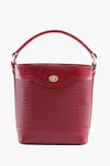 Buy_Tan & Loom_Red Portobello Cherry Leather Bucket Bag _at_Aza_Fashions