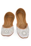 Shop_NR By Nidhi Rathi_White Mirror And Bead Embellished Juttie _at_Aza_Fashions