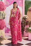 Buy Seema Thukral Pink Georgette Embroidery, Pearls Zoha Printed Pre-stitched Saree With Blouse at Aza Fashions Buy_Seema Thukral_Pink Georgette Embroidery, Pearls Zoha Printed Pre-stitched Saree With Blouse _at_Aza_Fashions