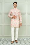Buy_Niloufer By Aasif Ally_Beige Silk Dil Pasand Abstract Print Kurta And Pant Set _at_Aza_Fashions
