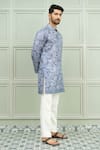 Shop_Niloufer By Aasif Ally_Blue Silk Dil Se Desi Printed Keri Motif Kurta And Pant _Online_at_Aza_Fashions