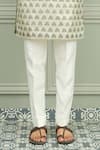 Niloufer By Aasif Ally_Green Silk Funtoosh Printed Kurta And White Pant Set _at_Aza_Fashions