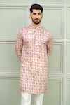 Buy_Niloufer By Aasif Ally_Off White Silk Kacchi Keri Printed Kurta And Pant Set 