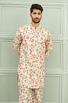 Niloufer By Aasif Ally_Cream Silk Lal Bagh Floral Printed Kurta And Pant Set _Online_at_Aza_Fashions
