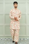 Buy_Niloufer By Aasif Ally_Cream Silk Lal Bagh Floral Printed Kurta And Pant Set _at_Aza_Fashions