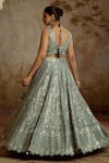 Buy SUHINO Gray Silk, Organza Embroidery, Mirrors V-neck Grey Tissue Lehenga Set Online at Aza Fashions Buy_SUHINO_Gray Silk, Organza Embroidery, Mirrors V-neck Grey Tissue Lehenga Set _Online_at_Aza_Fashions