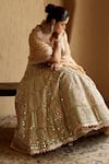SUHINO Ivory Tissue, Organza Mirrors, Embroidery, Patchwork, Tassels Patch Lehenga Set Online at Aza Fashions SUHINO_Ivory Tissue, Organza Mirrors, Embroidery, Patchwork, Tassels Patch Lehenga Set _Online_at_Aza_Fashions