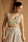 Buy SUHINO Ivory Tissue, Organza Mirrors, Embroidery, Patchwork, Tassels Patch Lehenga Set Online at Aza Fashions Buy_SUHINO_Ivory Tissue, Organza Mirrors, Embroidery, Patchwork, Tassels Patch Lehenga Set _Online_at_Aza_Fashions