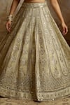 Buy_SUHINO_Ivory Tissue, Organza Embroidery, Mirrors, Zari, Sequins Round Neck Lehenga Set _Online_at_Aza_Fashions