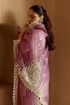 SUHINO_Purple Tissue, Organza Embroidery, Mirrors, Zari, Metallic Kurta Gharara Set _Online_at_Aza_Fashions