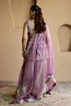 Shop_SUHINO_Purple Tissue, Organza Embroidery, Mirrors, Zari, Metallic Kurta Gharara Set _at_Aza_Fashions