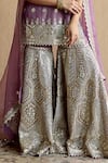 Shop_SUHINO_Purple Tissue, Organza Embroidery, Mirrors, Zari, Metallic Kurta Gharara Set _Online_at_Aza_Fashions