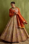 Buy_SUHINO_Yellow Silk, Organza Mirrors, Zari, Gota Patti, Patchwork Lehenga Set _at_Aza_Fashions
