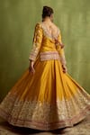 Shop_SUHINO_Yellow Silk, Organza Mirrors, Embroidery, Patchwork, Tassels, Kurta Lehenga Set _at_Aza_Fashions