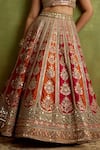 Buy_SUHINO_Gold Silk, Organza Embroidery, Zari, Gota Patti, Mirrors, Patchwork Lehenga Set _Online_at_Aza_Fashions