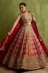 Buy_SUHINO_Gold Silk, Organza Embroidery, Zari, Gota Patti, Mirrors, Patchwork Lehenga Set _at_Aza_Fashions
