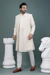 Shop Priyanka Haralalka Ivory Silk Embroidery, Sequins, Stones Sherwani, Kurta And Pyjama Set Online at Aza Fashions Shop_Priyanka Haralalka_Ivory Silk Embroidery, Sequins, Stones Sherwani, Kurta And Pyjama Set _Online_at_Aza_Fashions
