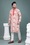 Shop_Priyanka Haralalka_Beige Cotton Embroidery Geometrical Print Kurta And Pyjama Set _Online_at_Aza_Fashions