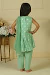 Shop_Pankhuri By Priyanka_Green Lace Gathered Peplum Kurta Tulip Pant Set _at_Aza_Fashions