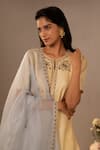 Aavya Yellow Silk, Shantoon, Organza Embroidery Split Short Kurta Farsi Salwar Set at Aza Fashions Aavya_Yellow Silk, Shantoon, Organza Embroidery Split Short Kurta Farsi Salwar Set _at_Aza_Fashions