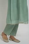 Buy_Sinjhar_Emerald Green Chanderi, Silk Organza Embroidery, Sequins, Kurta Pant Dupatta Set 