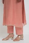 Buy_Sinjhar_Peach Chanderi, Silk Organza Embroidery, Zari, Tassels Kurta, Pant And Dupatta Set 