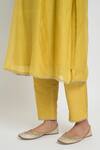 Sinjhar_Yellow Chanderi, Silk Organza Embroidery, Metallic Kurta, Pant And Dupatta Set _Online_at_Aza_Fashions