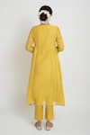 Shop_Sinjhar_Yellow Chanderi, Kota Doria Sequins, Embroidered Kurta, Pant And Silk Dupatta _at_Aza_Fashions