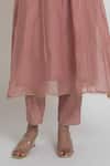 Buy_Sinjhar_Pink Chanderi, Cotton, , Organza Sequins, Kurta, Pant And Dupatta Set _Online_at_Aza_Fashions
