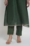 Sinjhar_Green Chanderi, Cotton, , Organza Embroidery, Kurta, Pant And Dupatta Set _at_Aza_Fashions