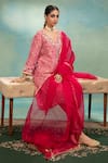 Buy_Swati Wadhwani Couture_Purple Tissue, Chanderi Bandhani Dori Work Kurta And Dhoti Set With Dupatta _Online_at_Aza_Fashions