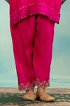 Buy_Swati Wadhwani Couture_Pink Silk, Tissue Zari, Pearls, Embroidery, Pom-poms V-neck And Kurta Dhoti Set _Online_at_Aza_Fashions