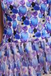 Buy_Tara And I_Blue Organza, Bandeau Neck Aquarelle Print Peplum Top _Online_at_Aza_Fashions