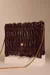 Buy_Tara And I_Brown Smocking, Studs Mocha Drift Sling Bag _at_Aza_Fashions