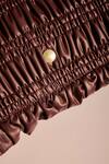Shop_Tara And I_Brown Smocking, Studs Mocha Drift Sling Bag _Online_at_Aza_Fashions