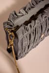 Buy_Tara And I_Gray Smocking, Studs Grey Drift Sling Bag _Online_at_Aza_Fashions