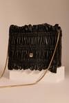 Buy_Tara And I_Black Smocking Drift Sling Bag _at_Aza_Fashions