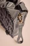 Tara And I_Gray Grey Drift Oversized Wristlet _Online_at_Aza_Fashions