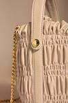 Buy_Tara And I_Cream Smocking, Chains Creme Drift Bucket Bag _Online_at_Aza_Fashions