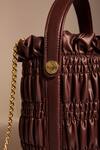 Shop_Tara And I_Brown Smocking Mocha Drift Bucket Bag _Online_at_Aza_Fashions