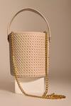 Buy_Tara And I_Cream Rhinestones, Chains Creme Intermesh Bucket Bag _at_Aza_Fashions