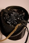 Buy_Tara And I_Black Rhinestones, Studs Intermesh Bucket Bag _Online_at_Aza_Fashions
