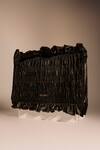 Buy_Tara And I_Black Smocking Drift Oversized Wristlet _at_Aza_Fashions