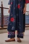 Buy_Vaayu_Blue Muslin, Cotton Applique, Embroidery, Tassels Indigo Bloom Kurta Set 