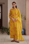 Buy Vaayu Yellow Muslin, Cotton Applique, Tassels Round Neck Canary Bloom Kurta Set at Aza Fashions Buy_Vaayu_Yellow Muslin, Cotton Applique, Tassels Round Neck Canary Bloom Kurta Set _at_Aza_Fashions