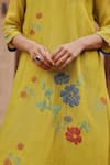 Buy_Vaayu_Yellow Muslin, Cotton Applique, Embroidery Citrine Bloom Kurta And Pant Set 