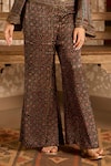 Buy_Akashi Clothing_Black Modal, Satin Embroidery, Metallic Ajrakh Print Crop Top And Palazzo Set _Online_at_Aza_Fashions